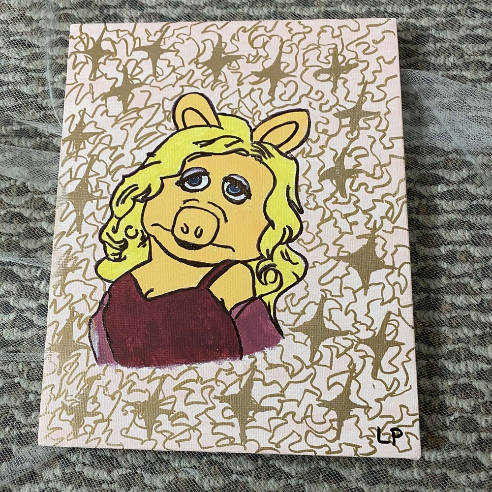 2/$20 Miss Piggy - Muppets painting